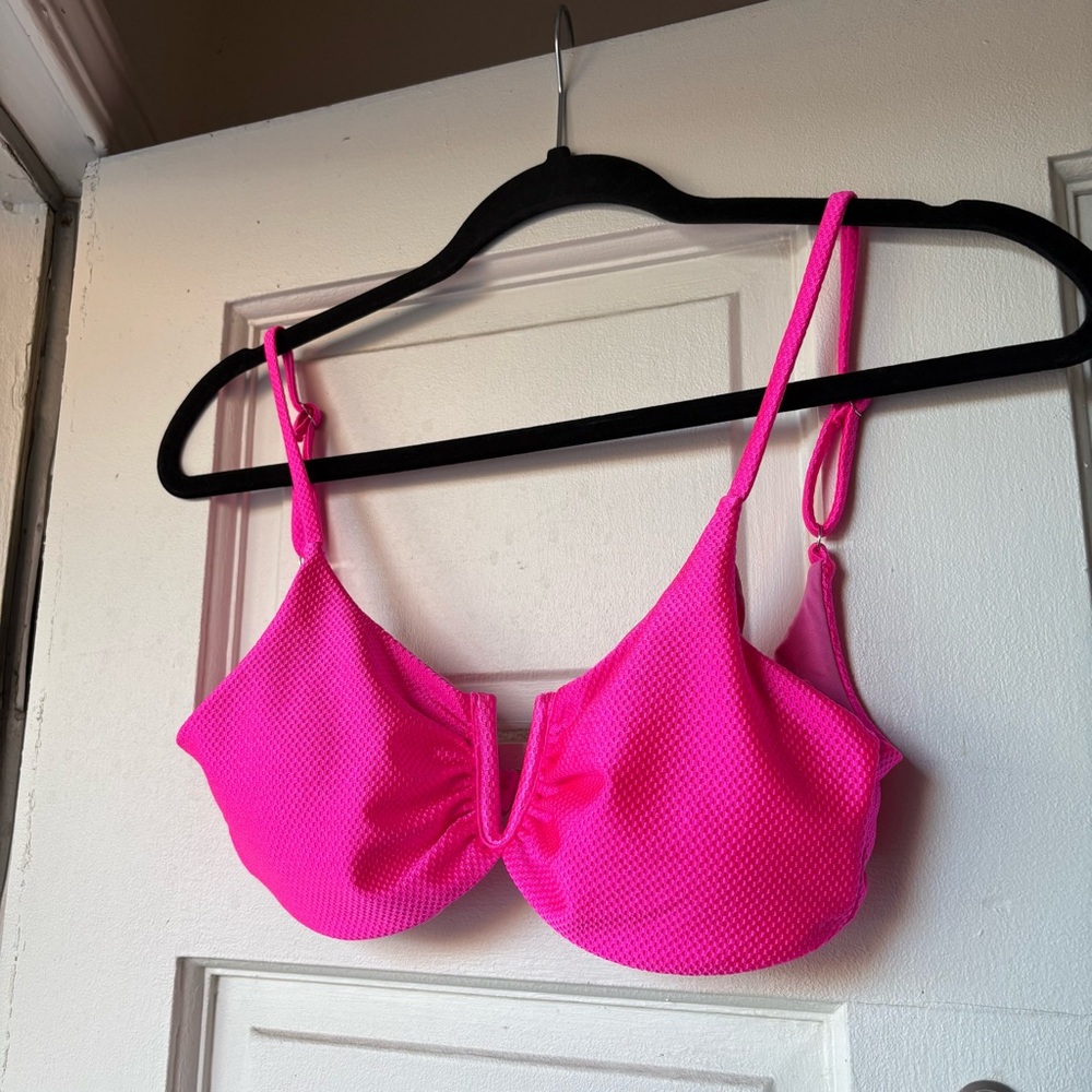 Make heads turn ! 4 pc dark neon TiniBikini Vibrant Pink Bikini + Cover Up Set s - Picture 2 of 16
